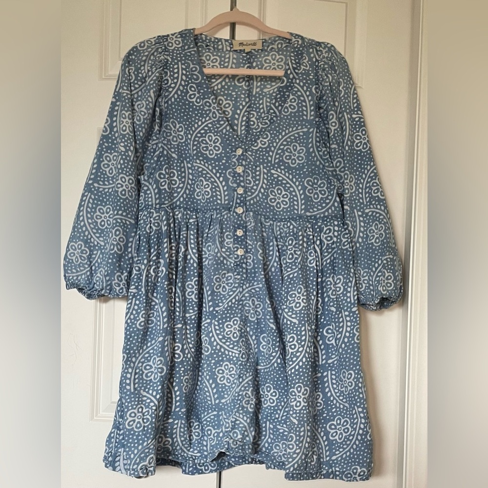 Madewell Blue Floral Patterned Dress
